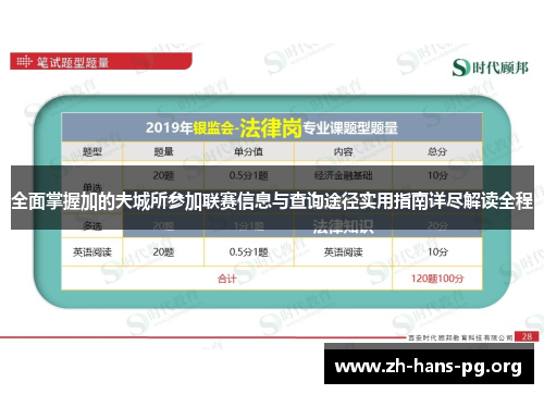 全面掌握加的夫城所参加联赛信息与查询途径实用指南详尽解读全程